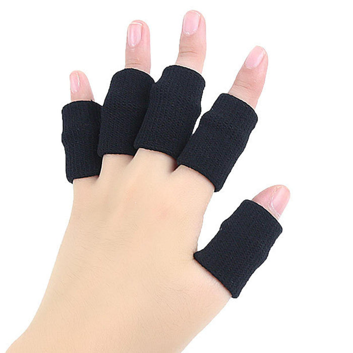 10Pcs Finger Protector Elastic Comfortable for Baseball Badminton Cycling Black