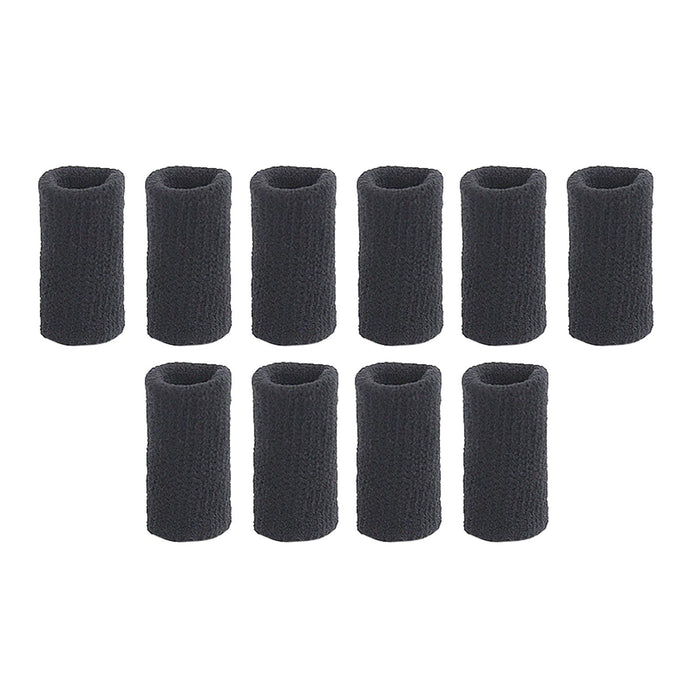 10Pcs Finger Protector Elastic Comfortable for Baseball Badminton Cycling Black