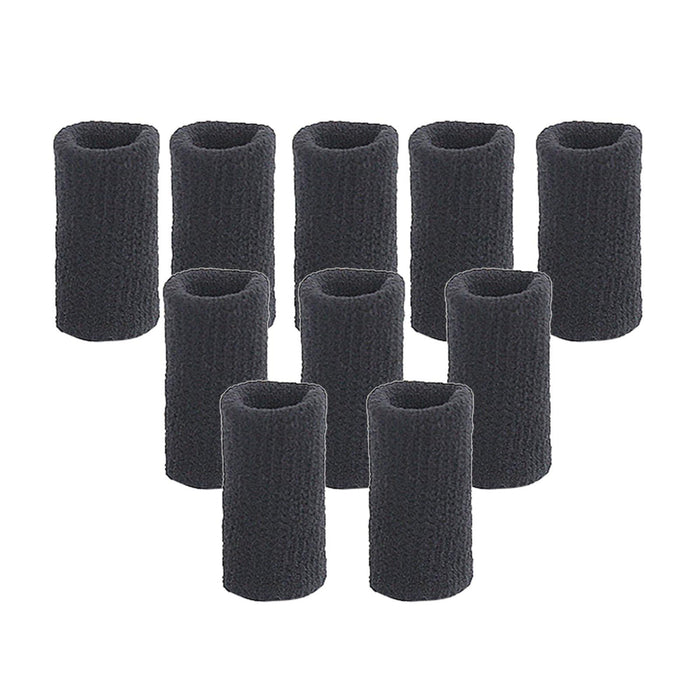 10Pcs Finger Protector Elastic Comfortable for Baseball Badminton Cycling Black