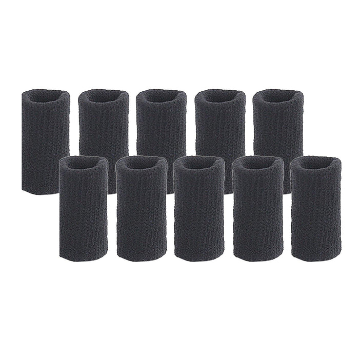 10Pcs Finger Protector Elastic Comfortable for Baseball Badminton Cycling Black