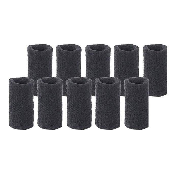 10Pcs Finger Protector Elastic Comfortable for Baseball Badminton Cycling Black