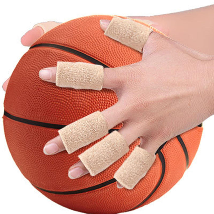 10Pcs Finger Protector Elastic Comfortable for Baseball Badminton Cycling Beige