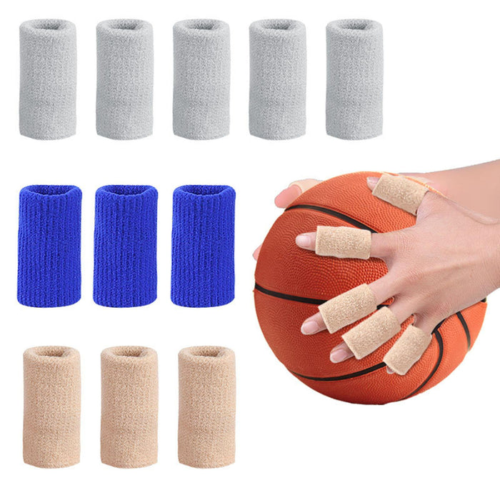 10Pcs Finger Protector Elastic Comfortable for Baseball Badminton Cycling Beige