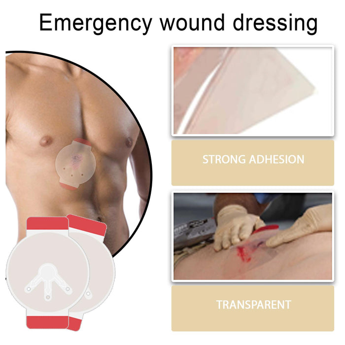 Crofta 10Pcs Chest Seal Vented Adhesive Wound dressings Reliable Wound Care