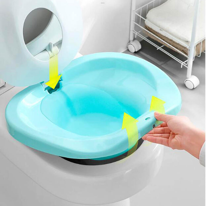 Toilet Sitz Bath Basin Hangable Soaking Basin Heavy Duty Universal Portable Blue