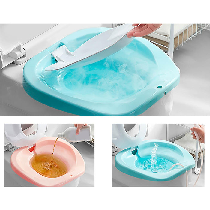 Toilet Sitz Bath Basin Hangable Soaking Basin Heavy Duty Universal Portable Blue