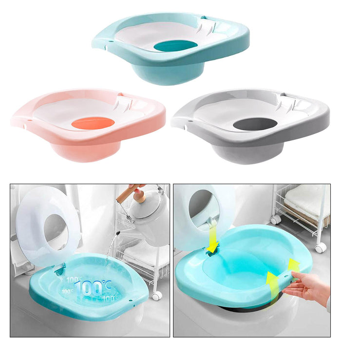 Toilet Sitz Bath Basin Hangable Soaking Basin Heavy Duty Universal Portable Blue