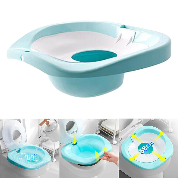 Toilet Sitz Bath Basin Hangable Soaking Basin Heavy Duty Universal Portable Blue