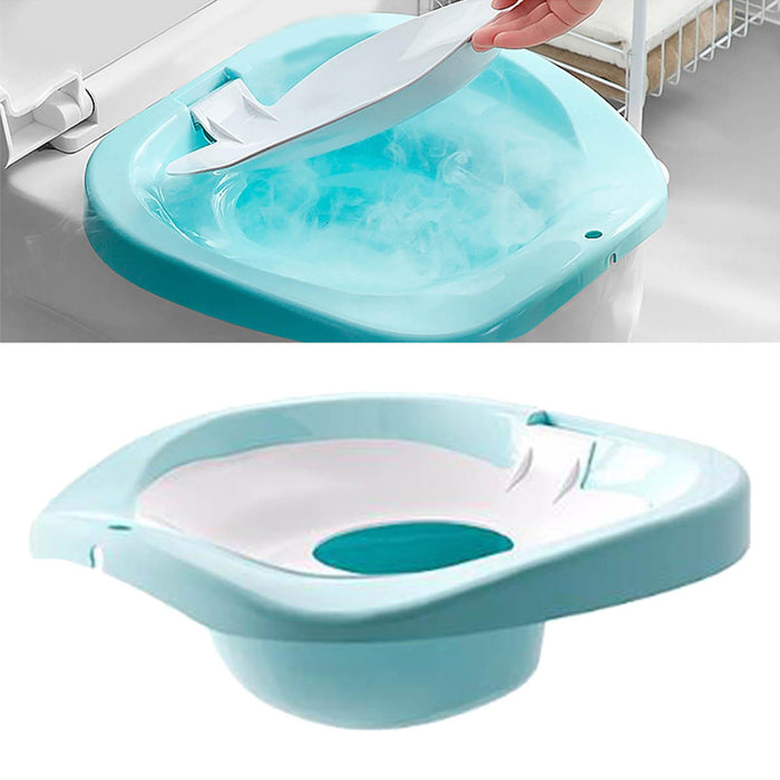 Toilet Sitz Bath Basin Hangable Soaking Basin Heavy Duty Universal Portable Blue