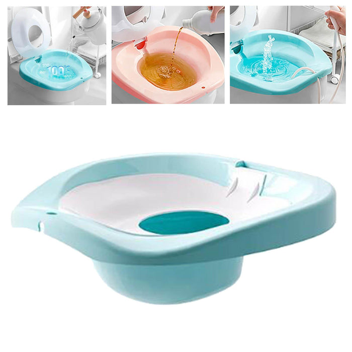 Toilet Sitz Bath Basin Hangable Soaking Basin Heavy Duty Universal Portable Blue