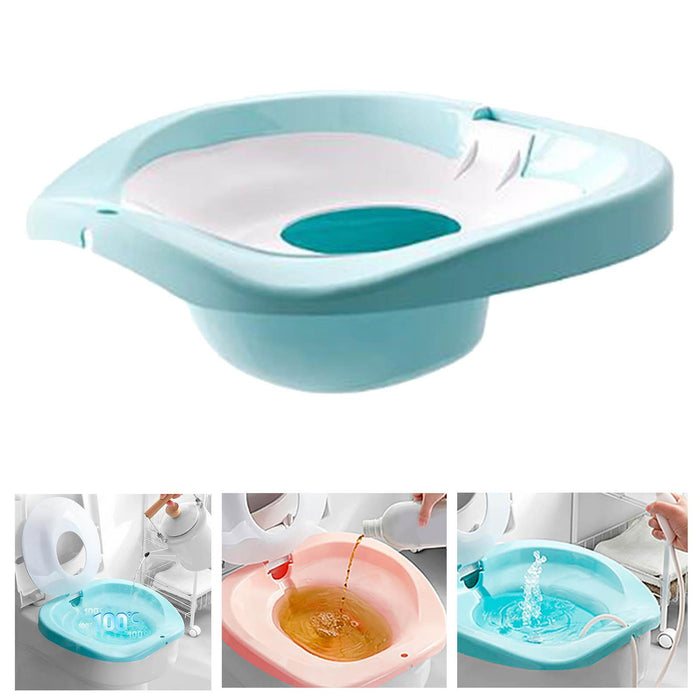 Toilet Sitz Bath Basin Hangable Soaking Basin Heavy Duty Universal Portable Blue