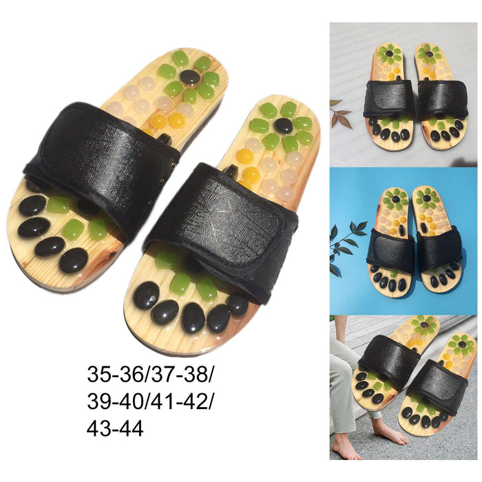 2x Foot Massage Slippers Sandals for Relaxation Deep Tissue Home 35-36 Black