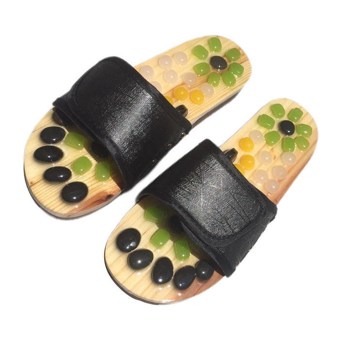 2x Foot Massage Slippers Sandals for Relaxation Deep Tissue Home 35-36 Black