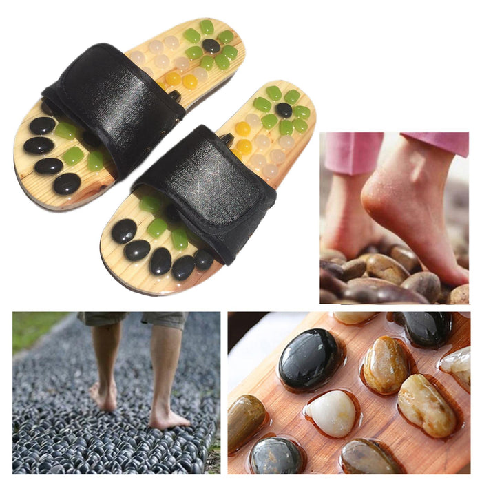 2x Foot Massage Slippers Sandals for Relaxation Deep Tissue Home 35-36 Black