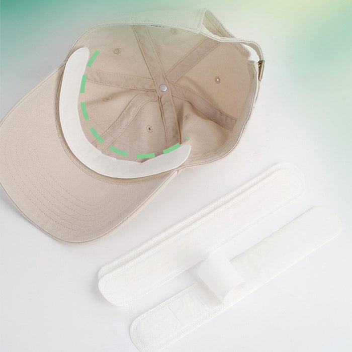 10Pcs Hat Sweat Liner Disposable for Women Men Moisture Absorbing   White