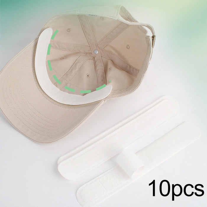 10Pcs Hat Sweat Liner Disposable for Women Men Moisture Absorbing   White