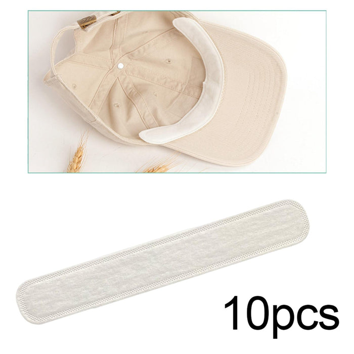 10Pcs Hat Sweat Liner Disposable for Women Men Moisture Absorbing   White