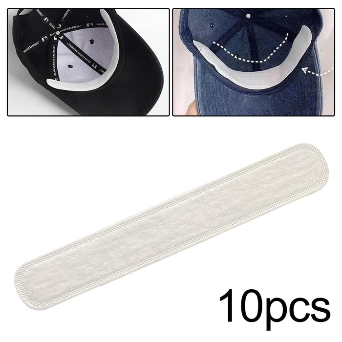 10Pcs Hat Sweat Liner Disposable for Women Men Moisture Absorbing   White