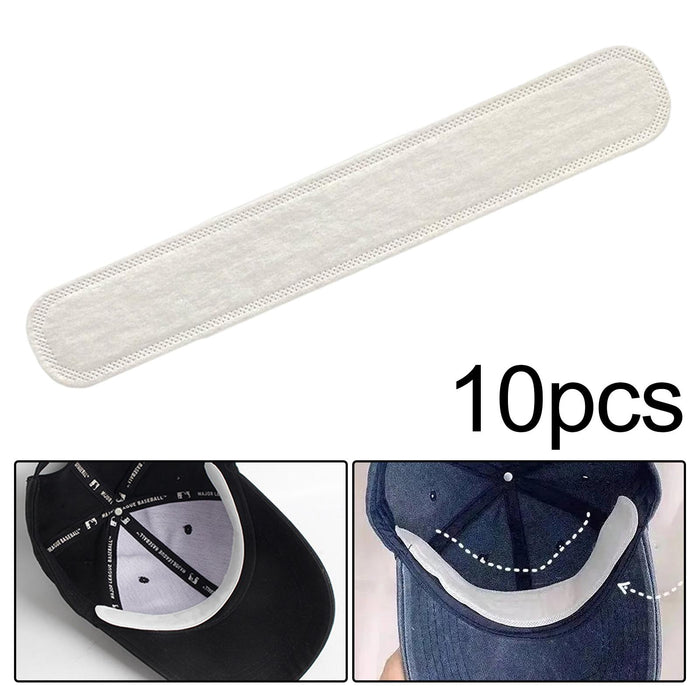 10Pcs Hat Sweat Liner Disposable for Women Men Moisture Absorbing   White