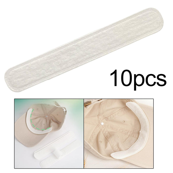 10Pcs Hat Sweat Liner Disposable for Women Men Moisture Absorbing   White