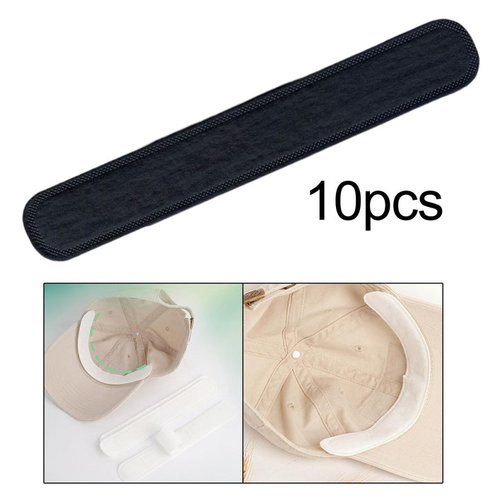 10Pcs Hat Sweat Liner Disposable for Women Men Moisture Absorbing   Black