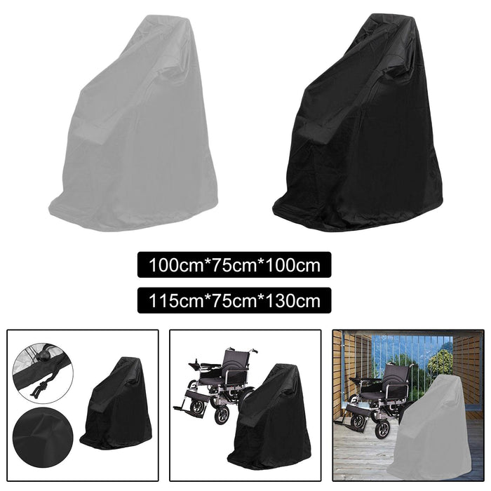 Wheelchair Cover Durable Mobility Scooter Cover Lightweight for Outdoor 100x75x100cm Black