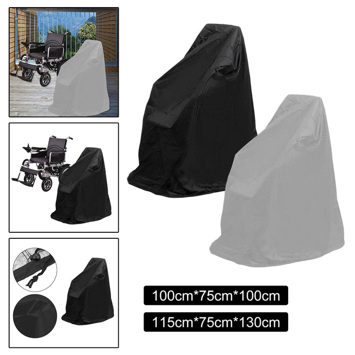 Wheelchair Cover Durable Mobility Scooter Cover Lightweight for Outdoor 100x75x100cm Black