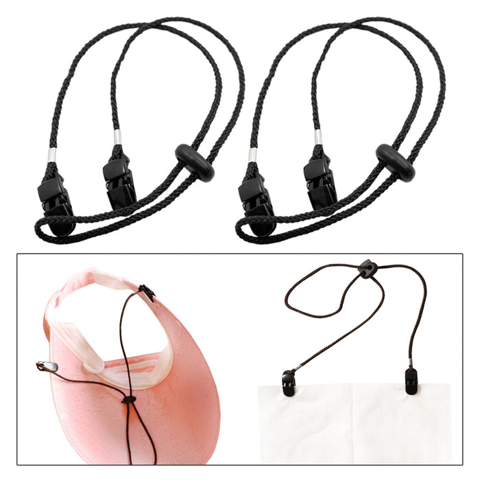 2Pcs Adjustable Napkin Chain Caps Clips Portable for Towel Bibs Chain Travel