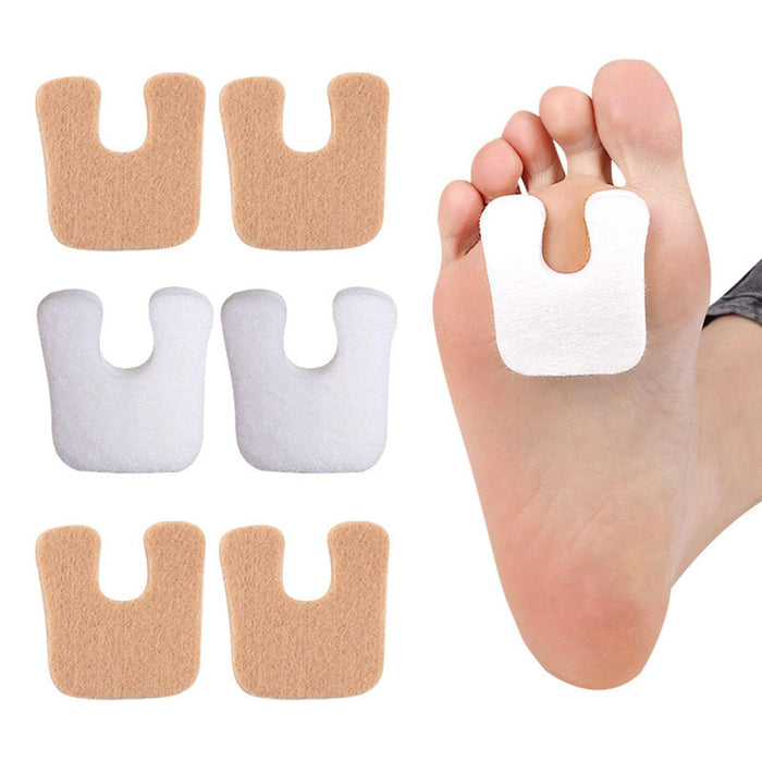 2x U Shaped Felt Callus Pads Reduce Foot Pain Comfortable  Skin Color