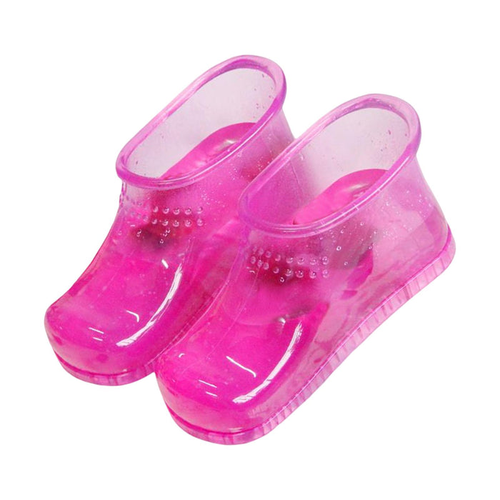 1 Pair Foot Bath Shoes Foot Soak Bath Tub Foot Bucket Foot Massage for Home Red