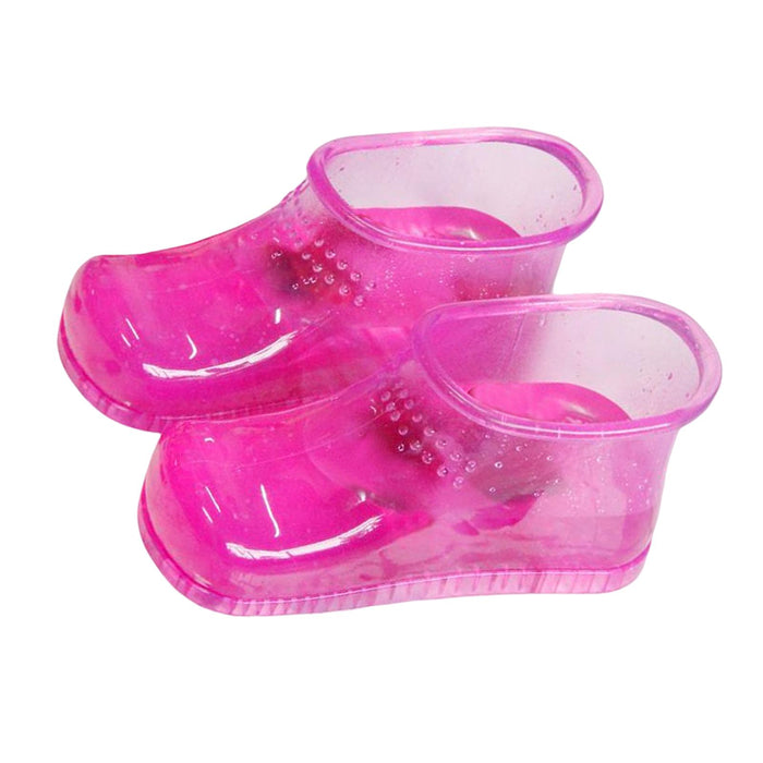 1 Pair Foot Bath Shoes Foot Soak Bath Tub Foot Bucket Foot Massage for Home Red