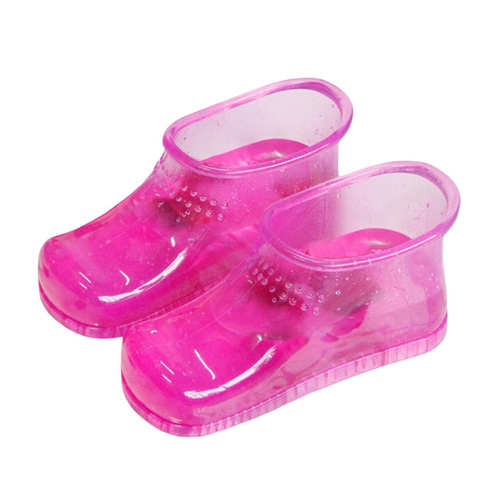 1 Pair Foot Bath Shoes Foot Soak Bath Tub Foot Bucket Foot Massage for Home Red