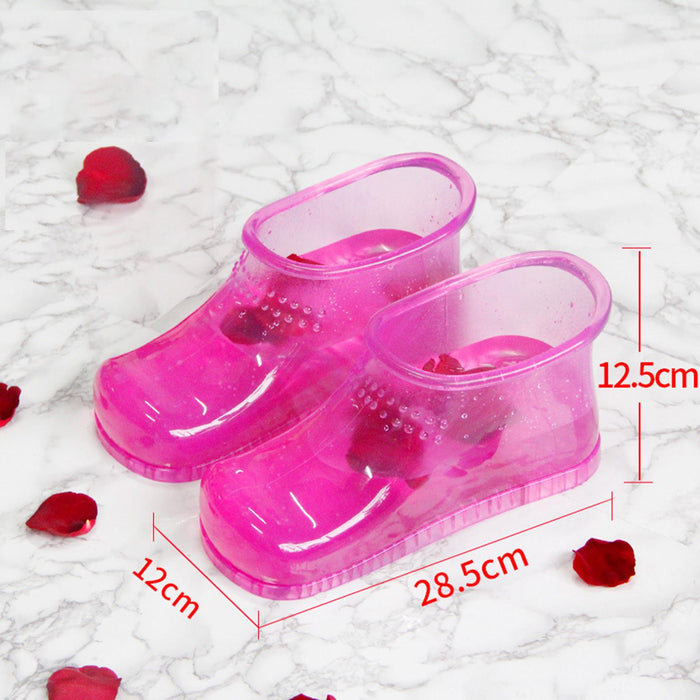 1 Pair Foot Bath Shoes Foot Soak Bath Tub Foot Bucket Foot Massage for Home Red