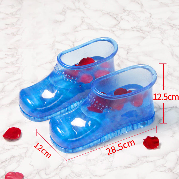 1 Pair Foot Bath Shoes Foot Soak Bath Tub Foot Bucket Foot Massage for Home Blue