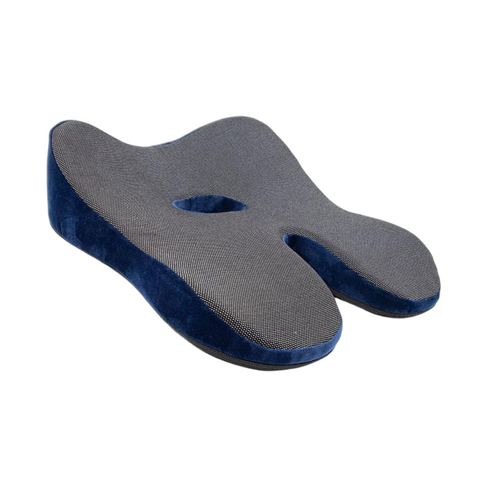 Breathable Memory Foam Seat Cushion U Shape Seat Cushion Contoured Corrector Navy Blue