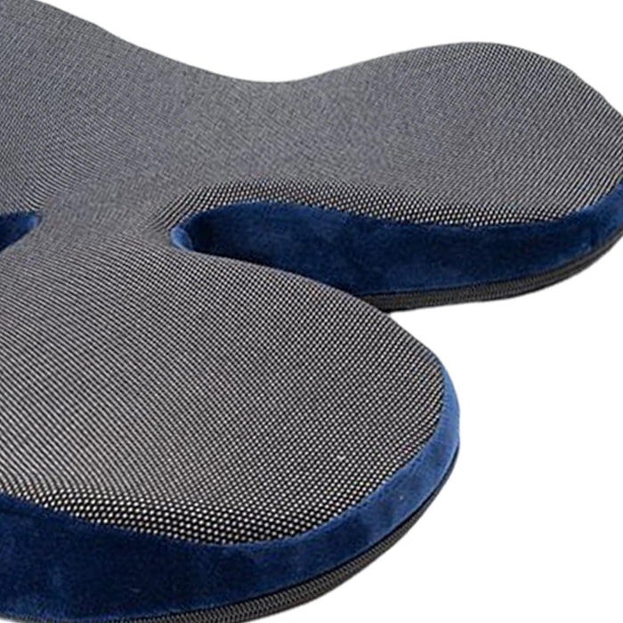 Breathable Memory Foam Seat Cushion U Shape Seat Cushion Contoured Corrector Navy Blue