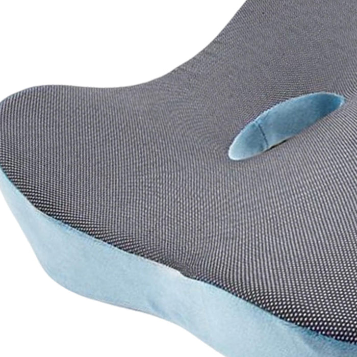 Breathable Memory Foam Seat Cushion U Shape Seat Cushion Contoured Corrector Lake Blue