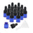 15 Pieces Glass Dropping Bottles Portable Refillable for Perfume Storage 1ml Blue Black