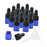 15 Pieces Glass Dropping Bottles Portable Refillable for Perfume Storage 1ml Blue Black