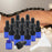 15 Pieces Glass Dropping Bottles Portable Refillable for Perfume Storage 1ml Blue Black