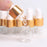 15 Pieces Glass Dropping Bottles Portable Refillable for Perfume Storage 2ml Clear Golden