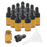 15 Pieces Glass Dropping Bottles Portable Refillable for Perfume Storage 2ml Brown Black