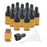 15 Pieces Glass Dropping Bottles Portable Refillable for Perfume Storage 2ml Brown Black