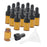 15 Pieces Glass Dropping Bottles Portable Refillable for Perfume Storage 2ml Brown Black