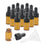 15 Pieces Glass Dropping Bottles Portable Refillable for Perfume Storage 2ml Brown Black