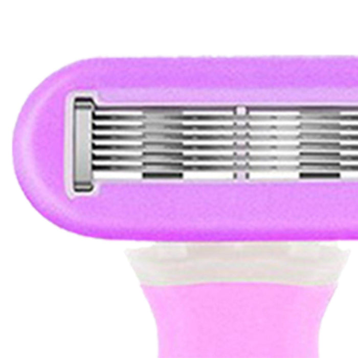 Women's Razor 6 Blades with Travel Case Portable for Armpit Arm Leg Purple