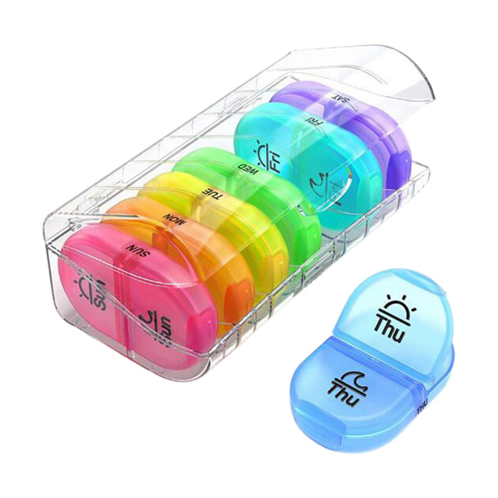 14 Compartment Tablet Organizer Container Tablet Dispenser for Office Travel