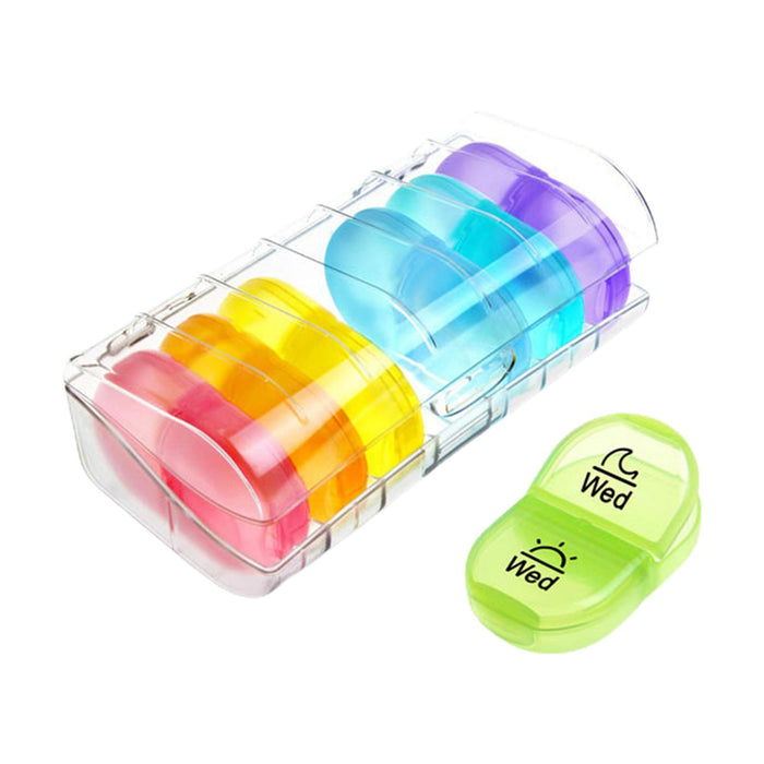 14 Compartment Tablet Organizer Container Tablet Dispenser for Office Travel