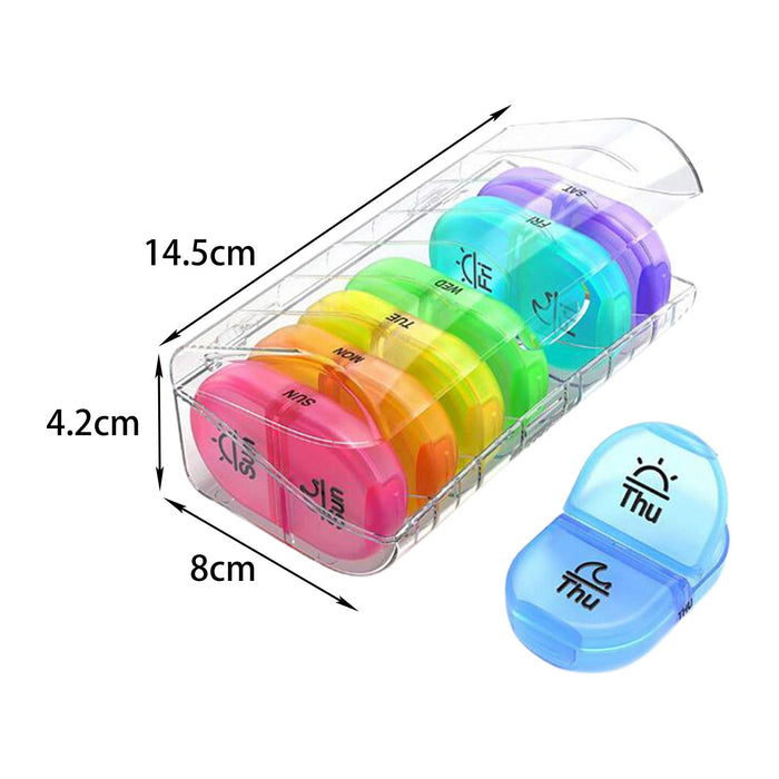 14 Compartment Tablet Organizer Container Tablet Dispenser for Office Travel