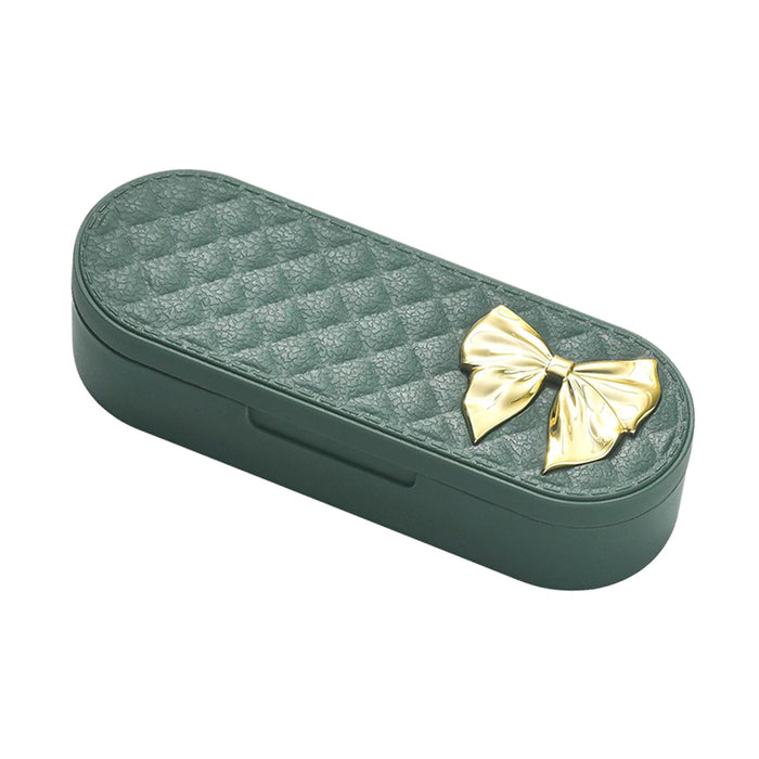 4 Grids Portable Pill Organizers Daily Work Traveling Pill Cases Holder Heavy green